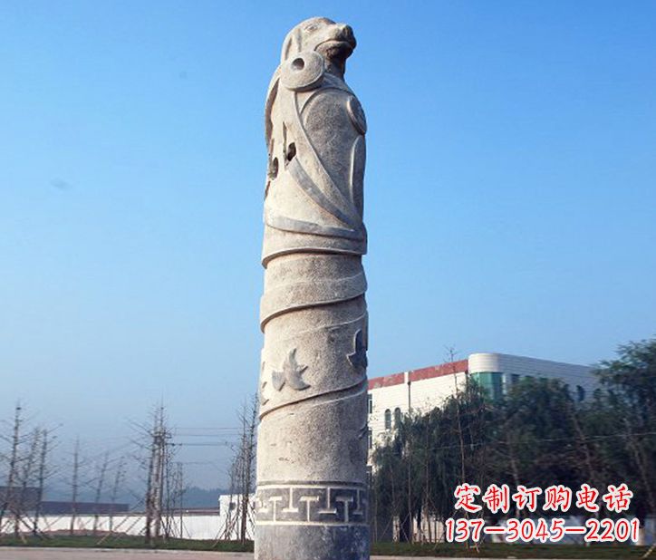 北京12生肖石柱广场景观石雕