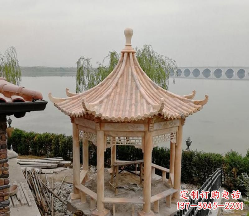 北京八角凉亭石雕 (2)