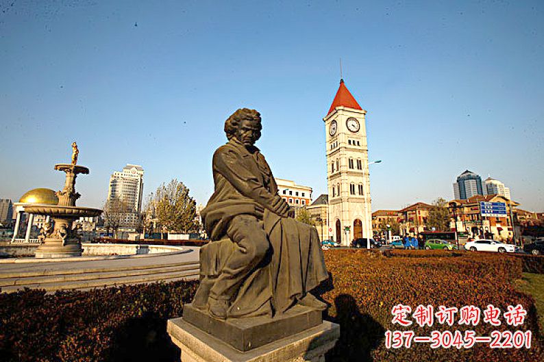 北京贝多芬头像雕塑赞美音乐大师的艺术之作