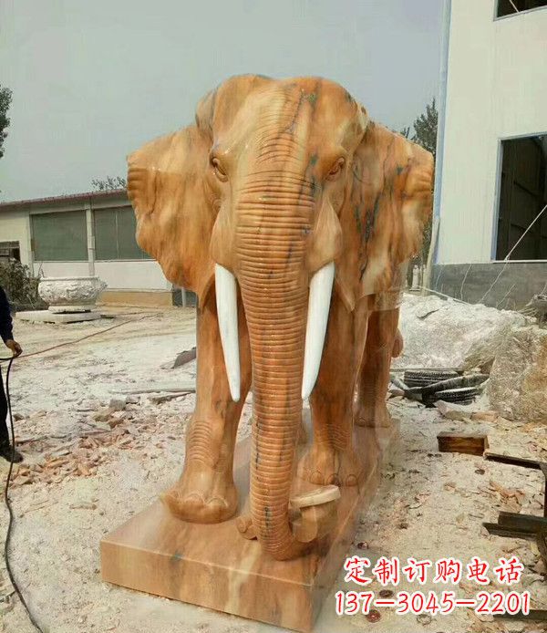北京大象石雕，招财进宝
