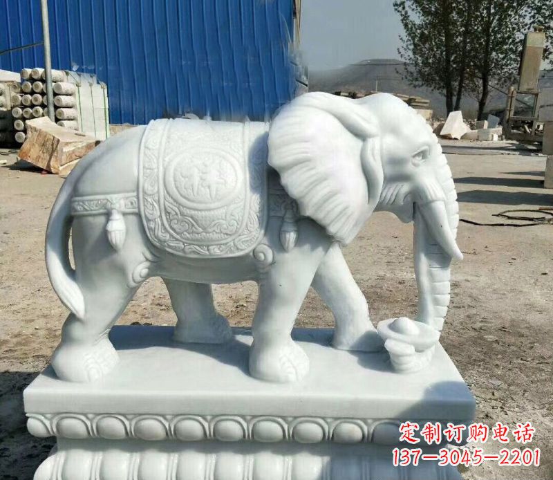 北京大象汉白玉吊坠