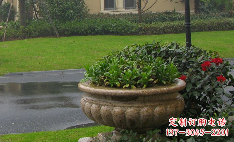 北京别墅景观大理石花盆石雕 (4)