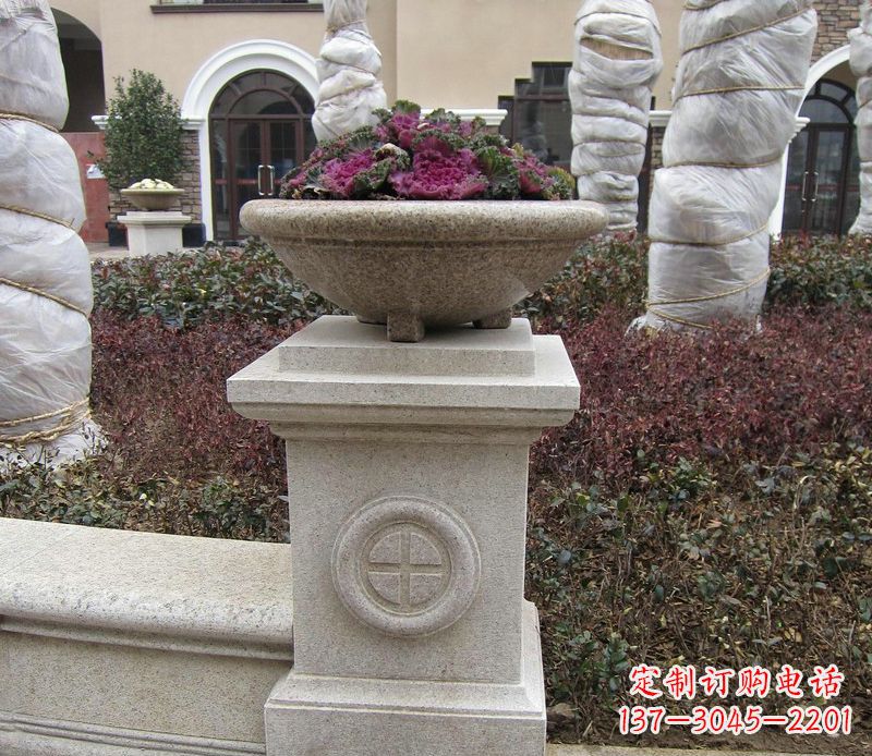 北京别墅景观大理石花盆石雕_2