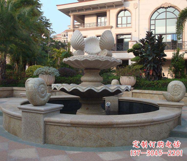北京别墅景观多层喷泉石雕