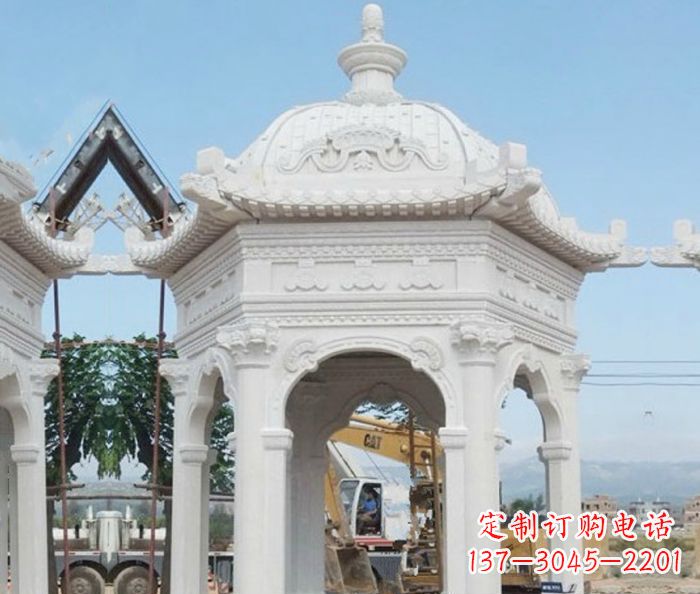 北京别墅景观欧式石雕凉亭