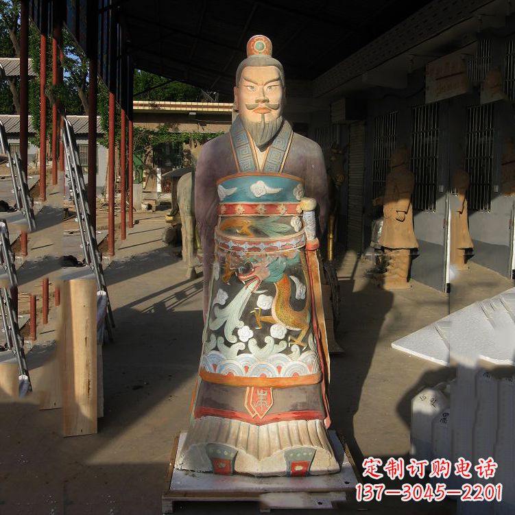 北京秦始皇玻璃钢彩绘塑像