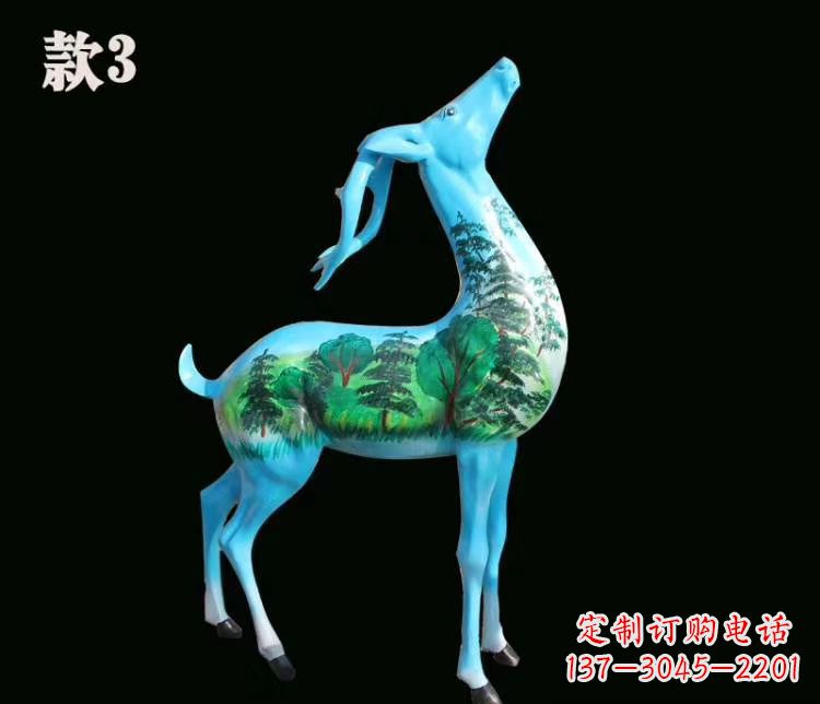 北京玻璃钢彩绘艺术小鹿雕塑精美的艺术品