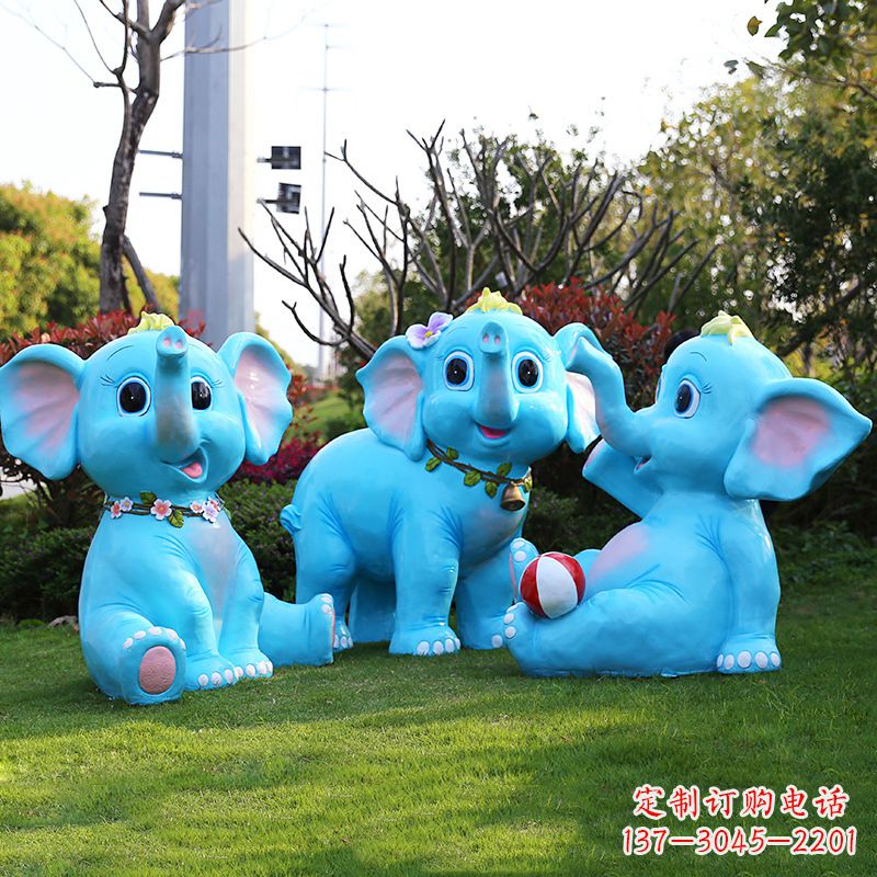北京玻璃钢大象雕塑精美的艺术品