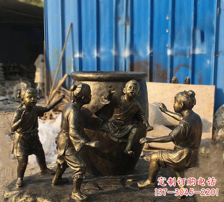 北京司马光雕塑以玻璃钢仿铜创作
