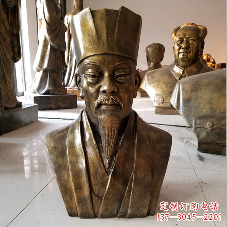 北京玻璃钢仿铜苏轼头像雕塑