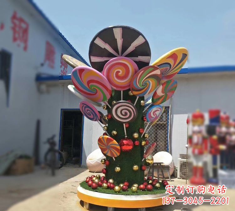 北京玻璃钢制作的棒棒糖雕塑