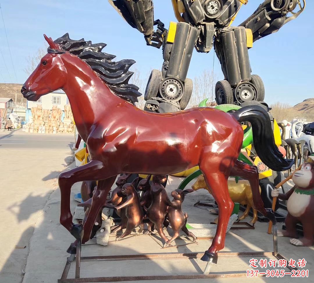 北京玻璃钢奔马雕塑