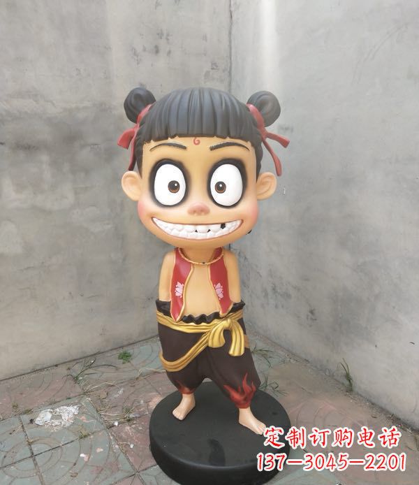 北京玻璃钢雕刻的神话传说——哪吒