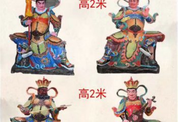 北京玻璃钢彩绘四大天王雕塑宏伟壮观的艺术珍品