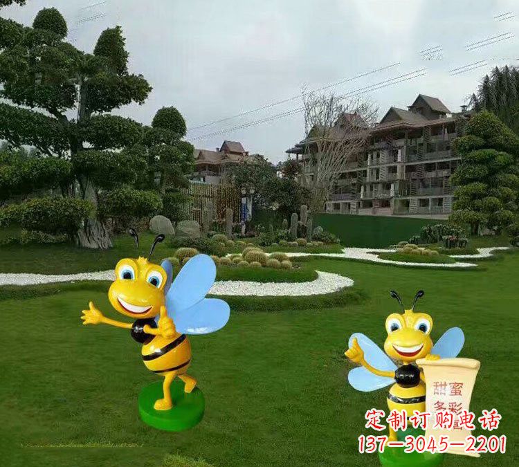 北京精美的玻璃钢卡通小蜜蜂雕塑