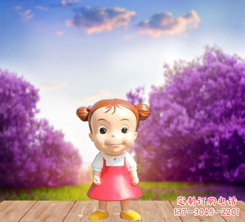 北京精美玻璃钢卡通小女孩雕塑