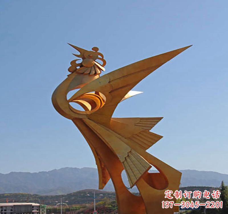 北京不锈钢凤凰雕塑传承瑞雪兆丰年