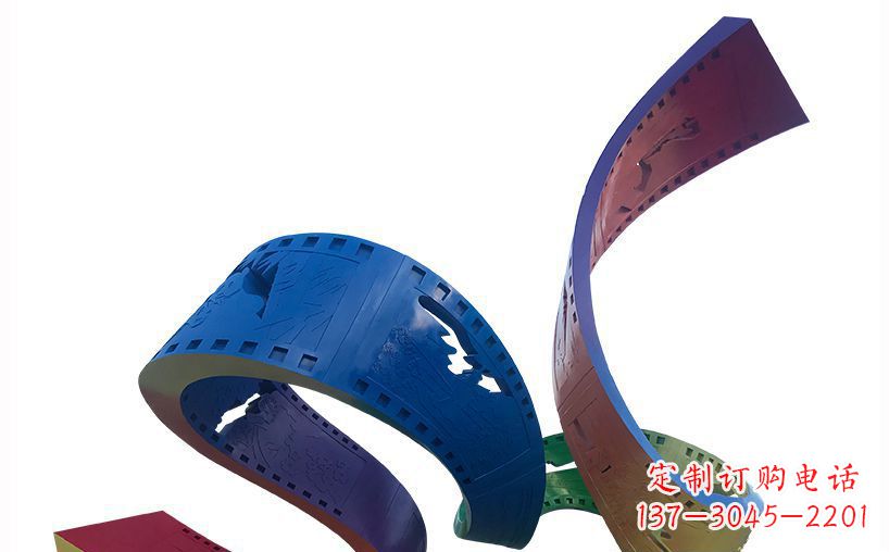 北京不锈钢彩色胶卷公园雕塑精美的艺术珍品
