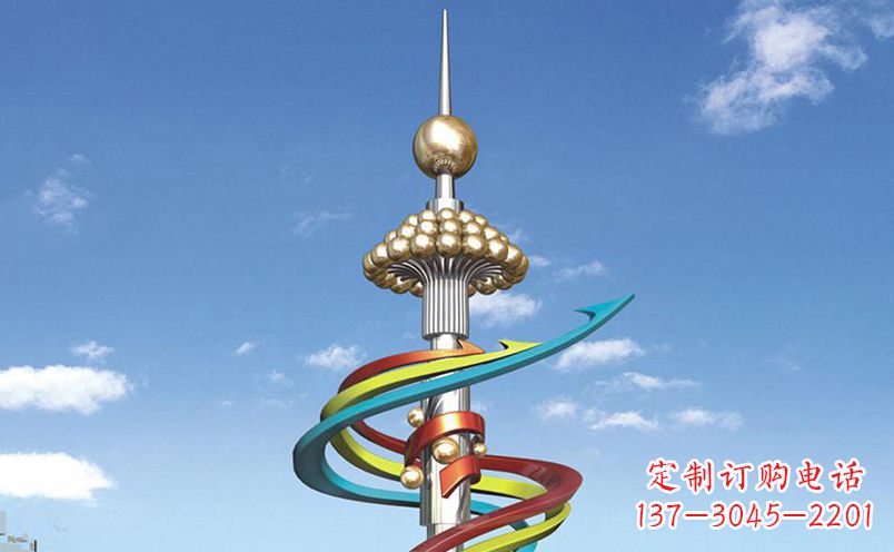 北京不锈钢飘带彩色雕塑——缤纷空间的艺术美学