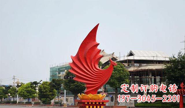 北京不锈钢凤凰雕塑象征着城市繁荣
