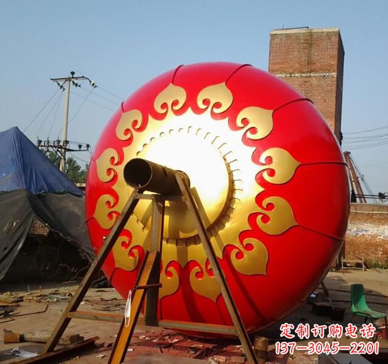 北京不锈钢城市红色灯笼雕塑灯笼象征着繁荣