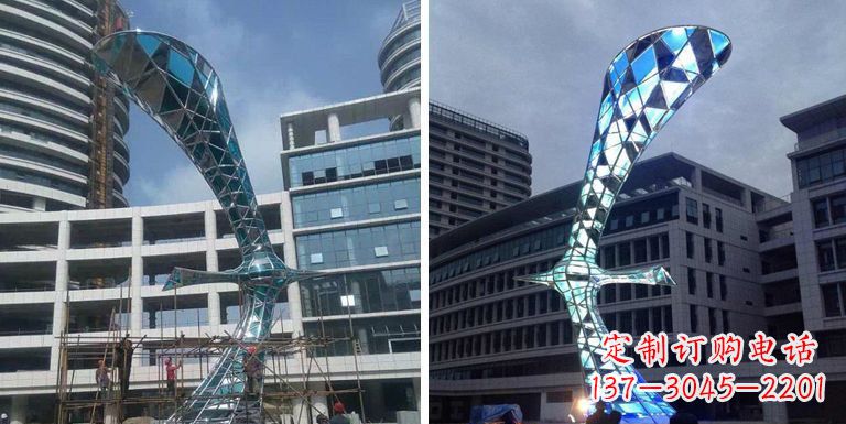 北京大雁景观雕塑——精美不锈钢艺术品