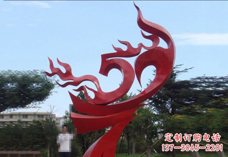 北京不锈钢凤凰涅槃雕塑——象征着新生