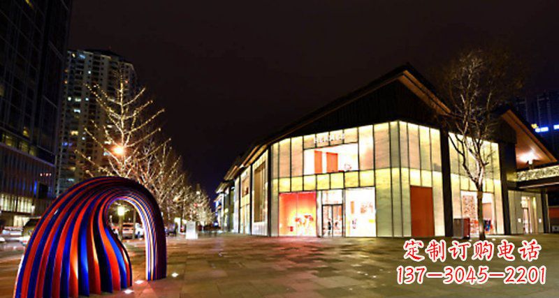北京不锈钢拱门雕塑——点缀街边景观