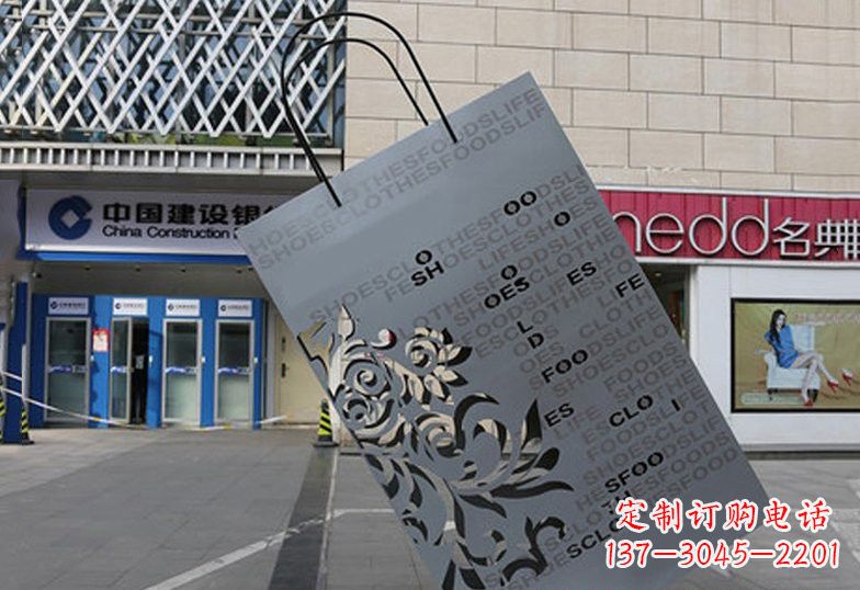 北京不锈钢购物袋雕塑——给人以美感的艺术品