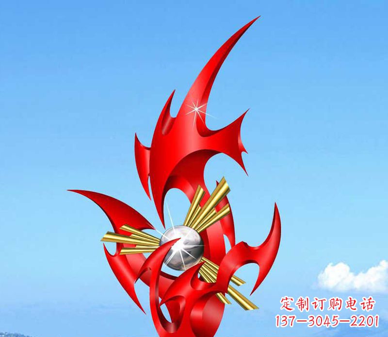 北京不锈钢火苗雕塑