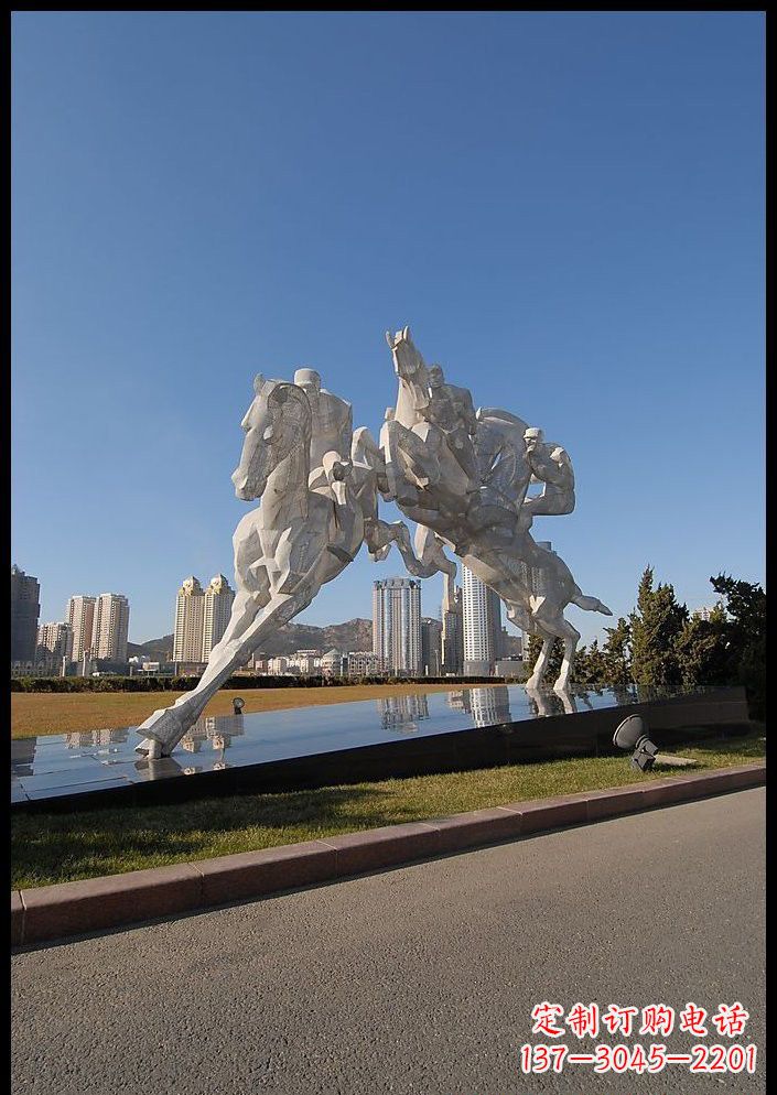 北京不锈钢骑马雕塑精美的艺术品