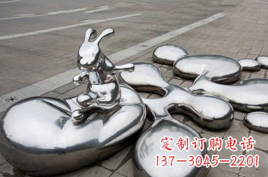 北京不锈钢兔子雕塑