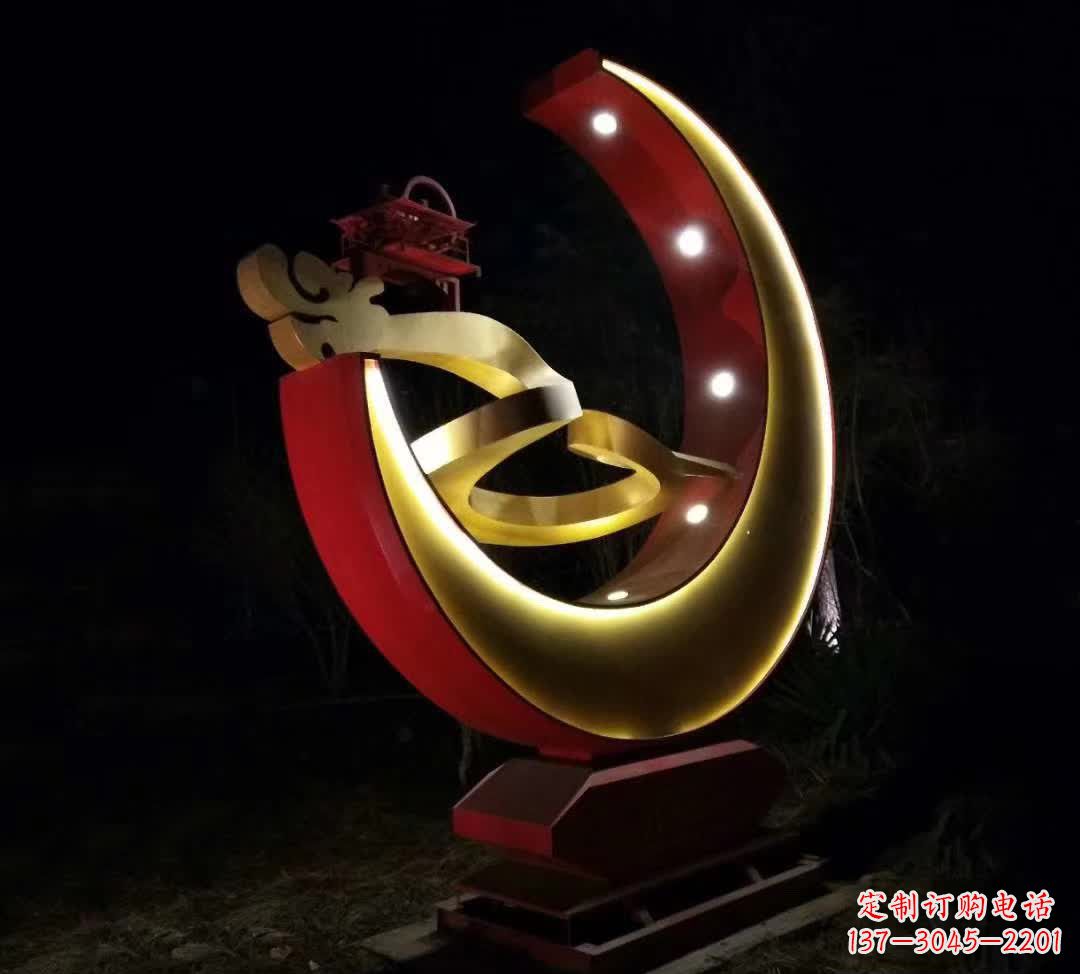 北京不锈钢月亮雕塑静谧中的经典之美