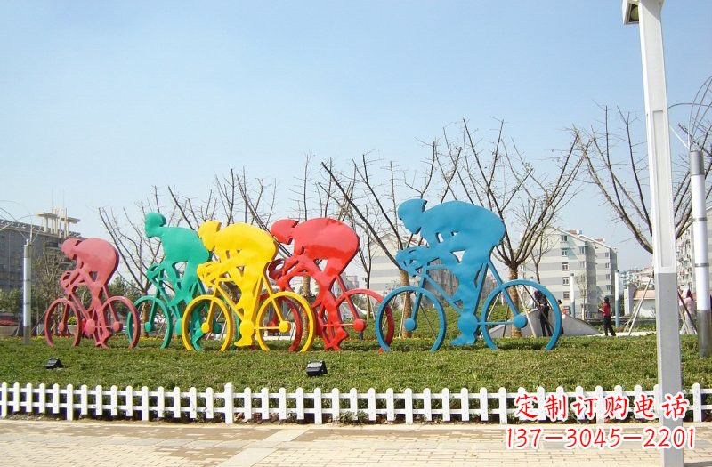 北京不锈钢抽象自行车雕塑