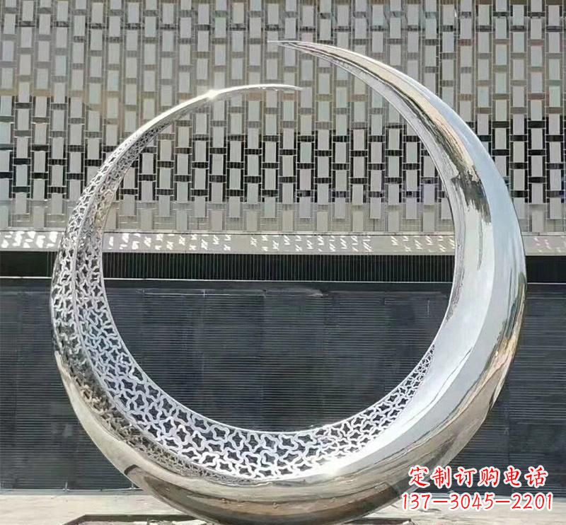 北京精美不锈钢圆环雕塑