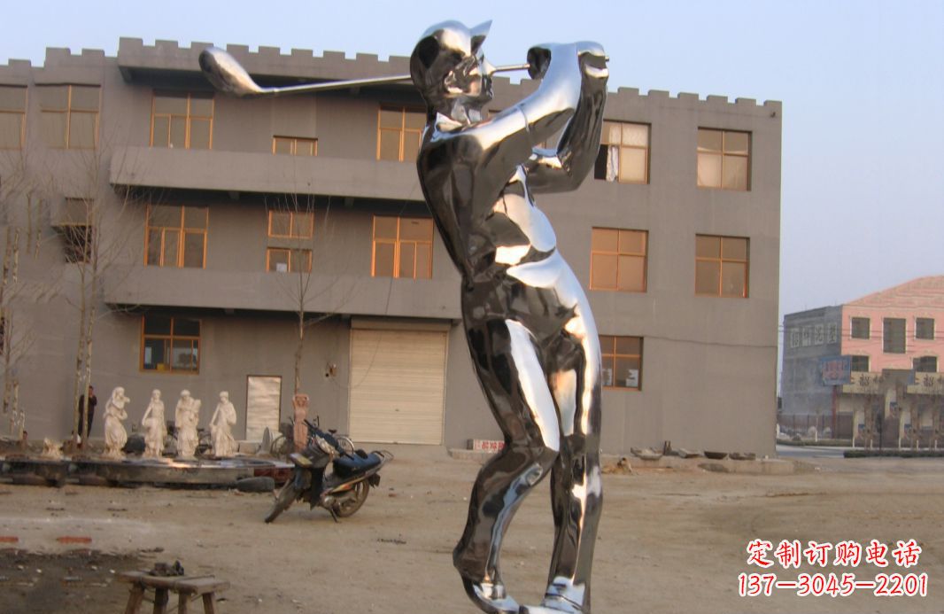 北京不锈钢打造高尔夫球雕塑