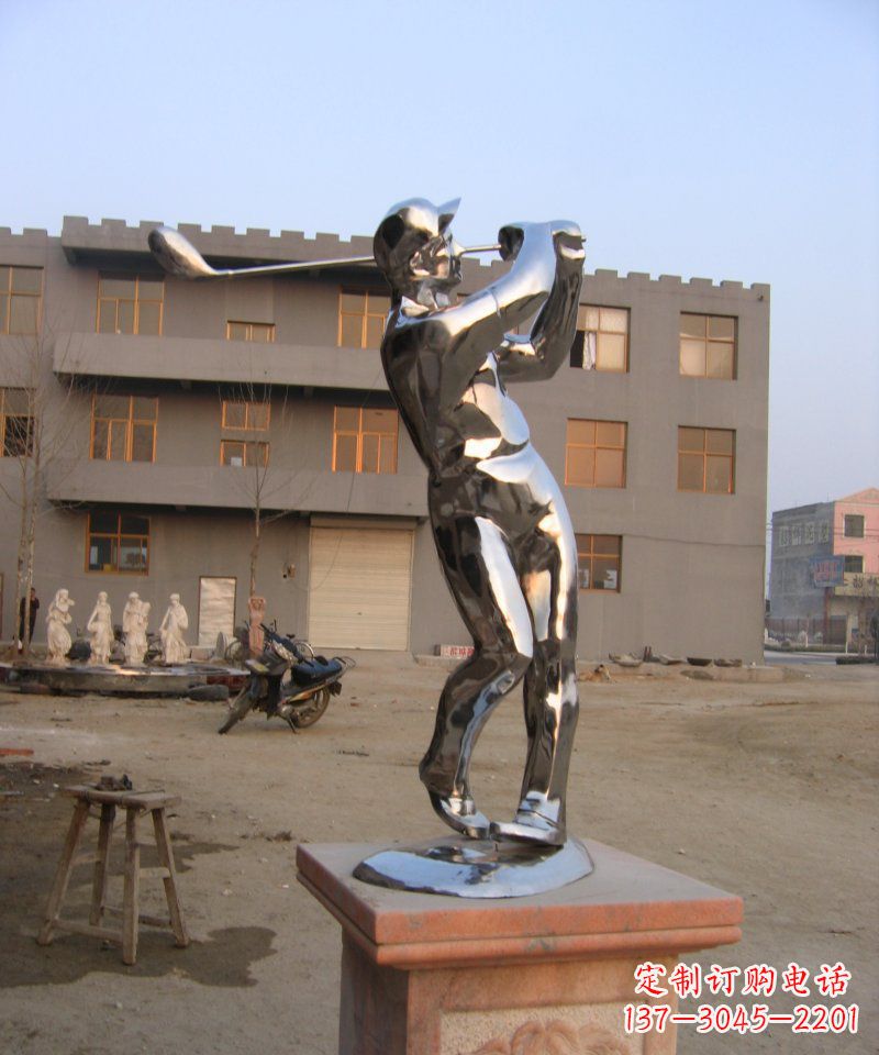 北京不锈钢打高尔夫人物雕塑