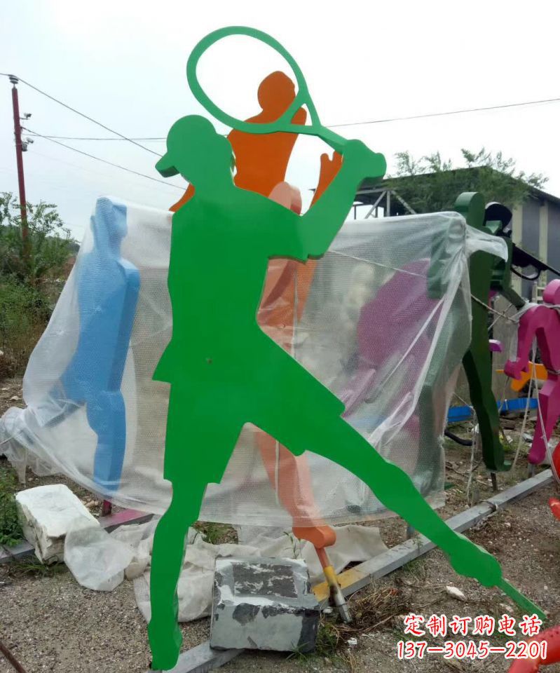 北京不锈钢打羽毛球抽象人物雕塑