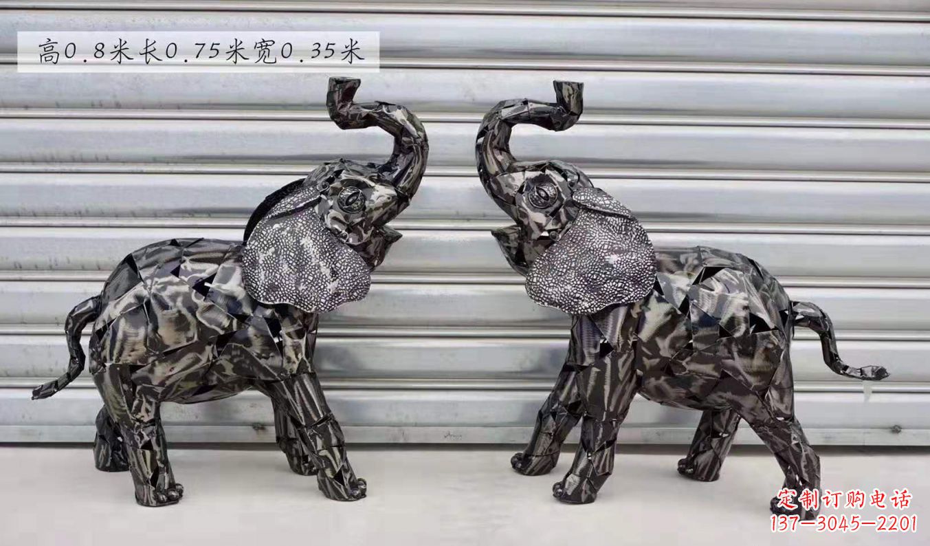 北京不锈钢大象雕塑精美的摆件装饰