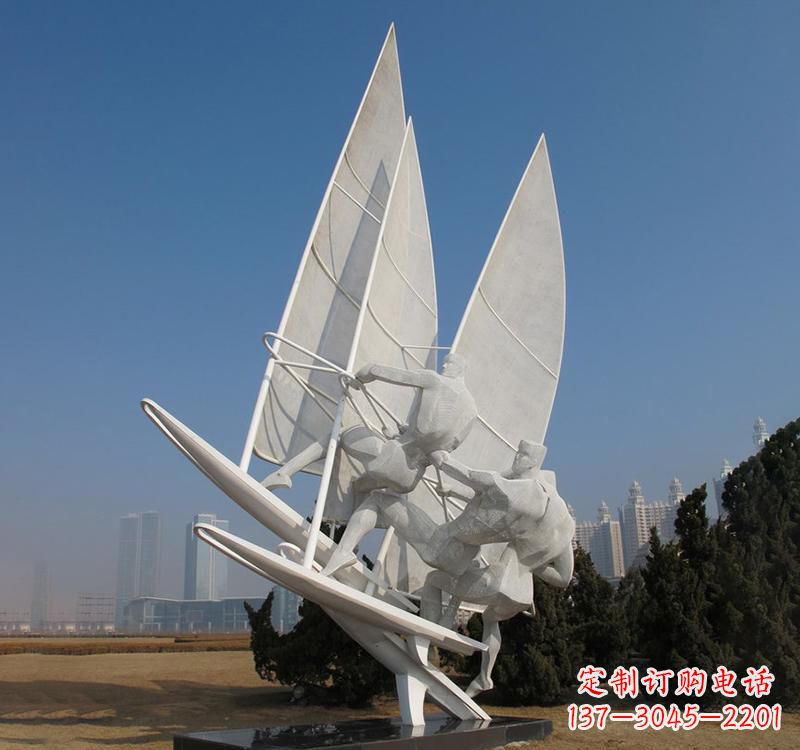 北京不锈钢大型帆船雕塑海洋精神的象征