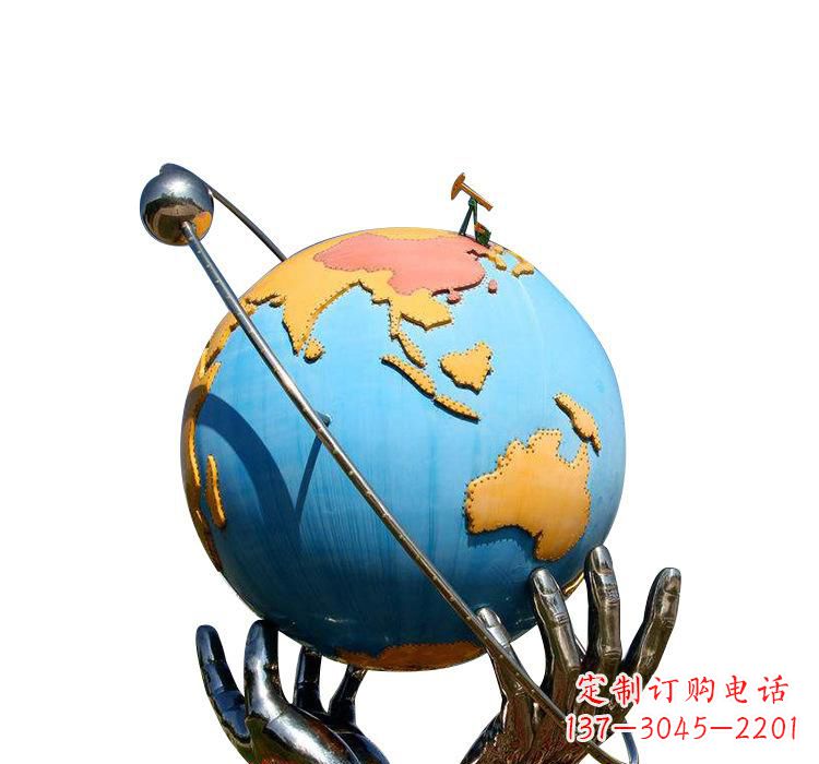 北京不锈钢地球雕塑象征着世界和平