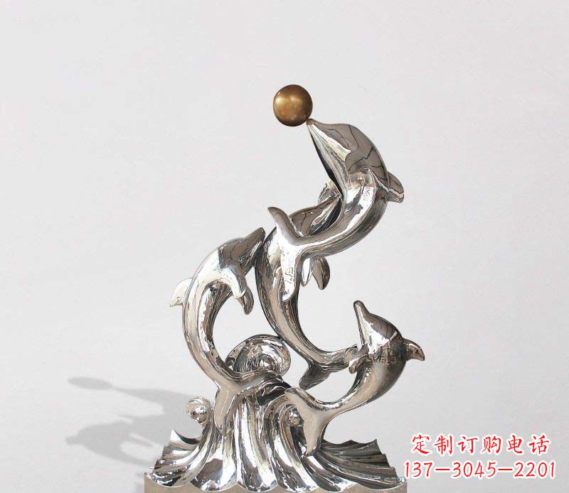 北京不锈钢海豚雕塑精美的艺术杰作