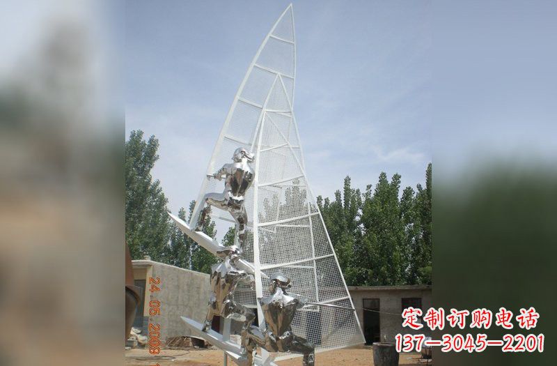 北京不锈钢帆船雕塑精美的艺术品