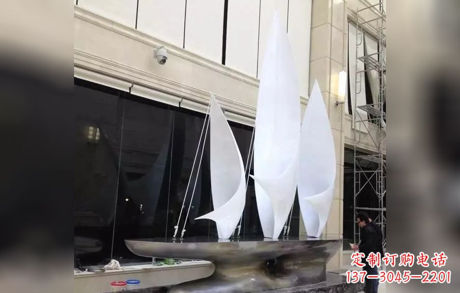 北京不锈钢帆船海洋迷人的雕塑