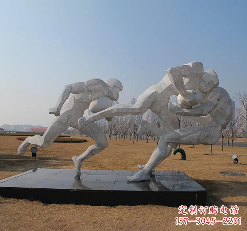 北京不锈钢橄榄球雕塑传承精神的象征