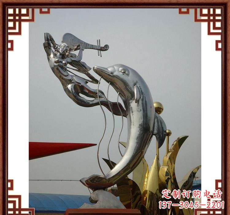 北京不锈钢海豚雕塑——美丽的海洋艺术
