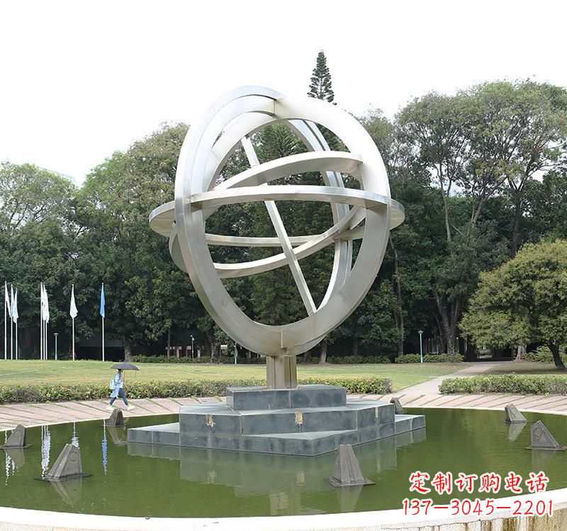 北京不锈钢地球仪雕塑把地球放在手中