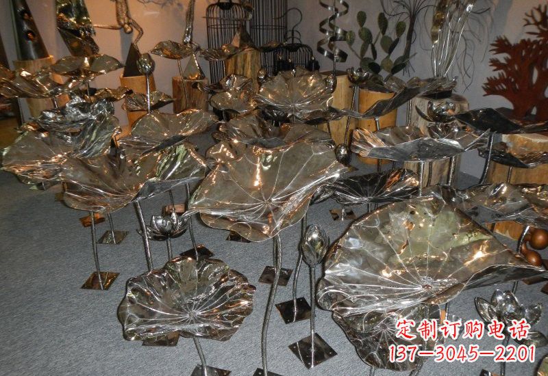 北京不锈钢荷叶雕塑——缔造美丽公园