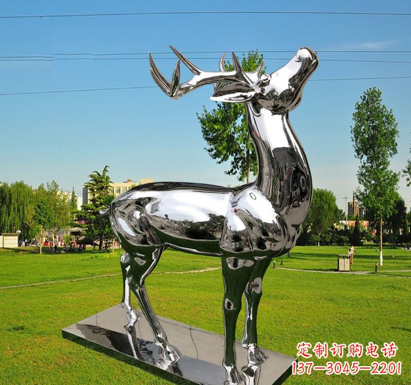 北京不锈钢梅花鹿雕塑美丽的自然之美