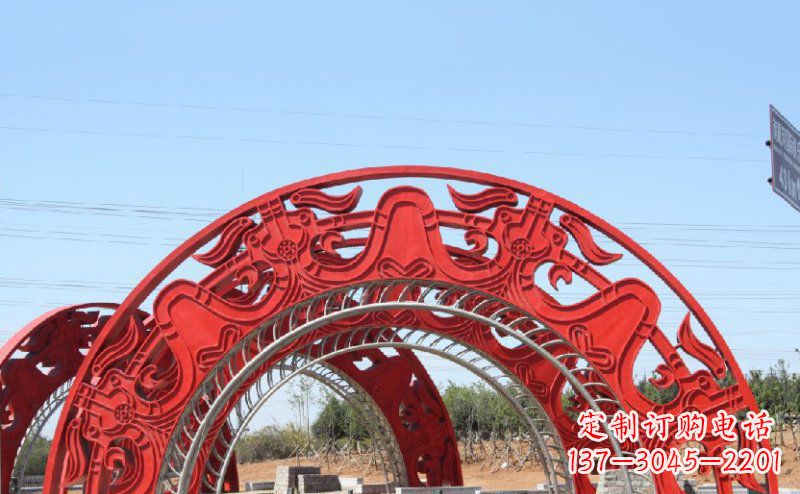 北京不锈钢拱门雕塑美丽的艺术精品